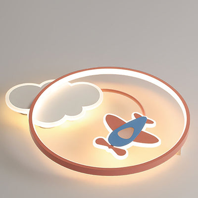 Luz de techo empotrada LED de hierro con avión acrílico creativo contemporáneo para dormitorio 