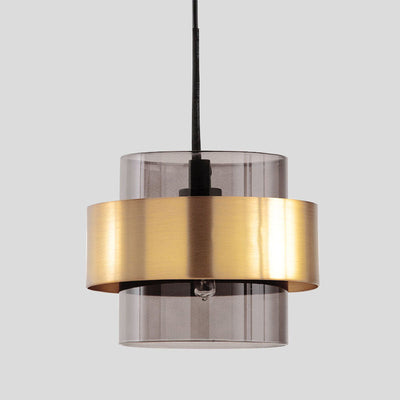 Zeitgenössische nordische runde Metallglas-Pendelleuchte mit 1 Licht für Wohnzimmer 