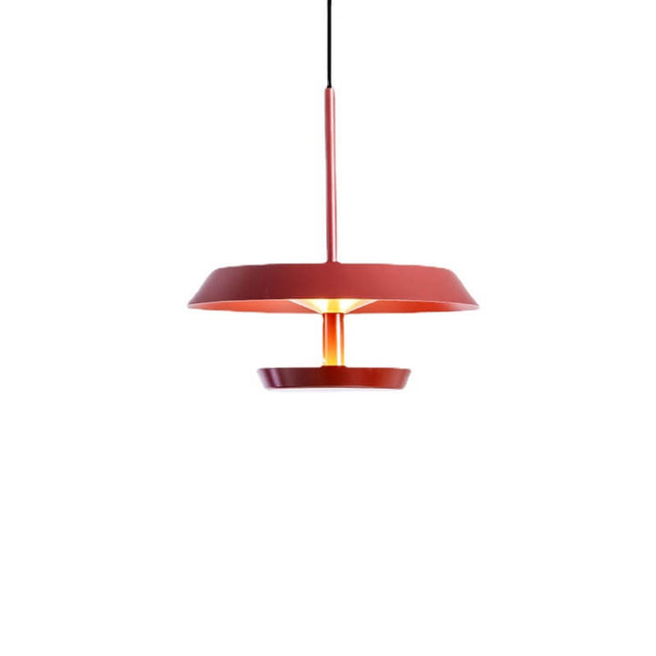 Moderne minimalistische runde fliegende Untertasse aus Aluminium und Acryl LED-Pendelleuchte für das Wohnzimmer 