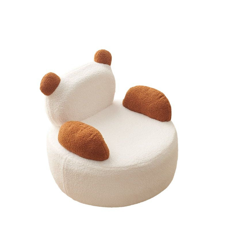 Coussin Rond Ours Créatif Contemporain en Laine d&