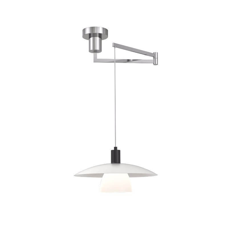 Suspension Luminaire à Bras Oscillant en Dôme en Aluminium Moderne Nordique à 1 Lumière 