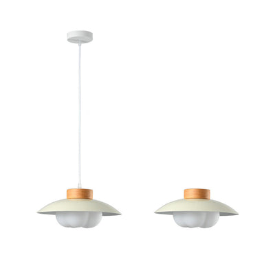 Lámpara colgante de 1 luz de estilo moderno minimalista con bola redonda de madera PE hierro para dormitorio 