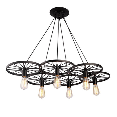 Industrial Creative Personality Wrought Iron Wheels 1/3/6-Light Chandelier