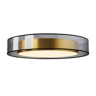 Zeitgenössische nordische Eisen-Messing-Acryl-runde LED-Unterputz-Deckenleuchte für Wohnzimmer 