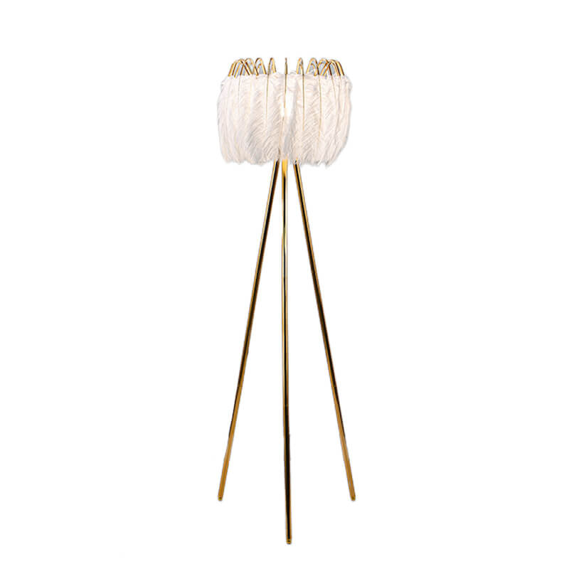 Nordic Light Luxury Feather Crown 1-Light Tripod Standing Floor Lamp