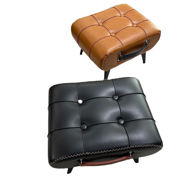 Tabouret de pied portable moderne en similicuir capitonné de luxe pour salon 