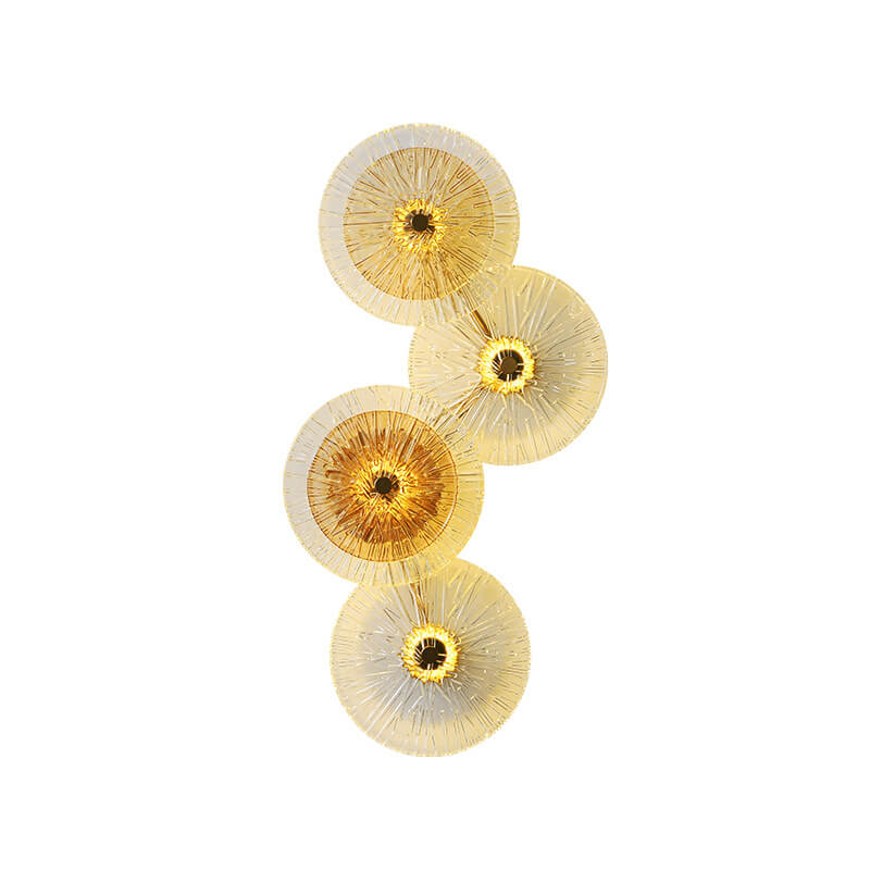 Lámpara de pared LED de hierro con forma de hoja de loto de vidrio de lujo moderno 