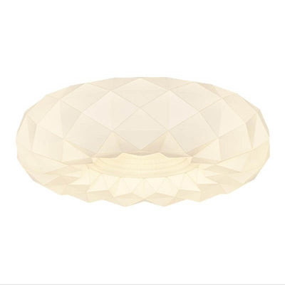 Nordic Minimalist White Round Geometric Texture LED Flush Mount Ceiling Light