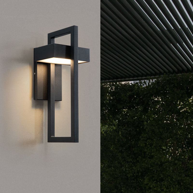 Lámpara Aplique de Pared LED de Acero Inoxidable Rectangular Minimalista Moderna Para Patio Exterior 