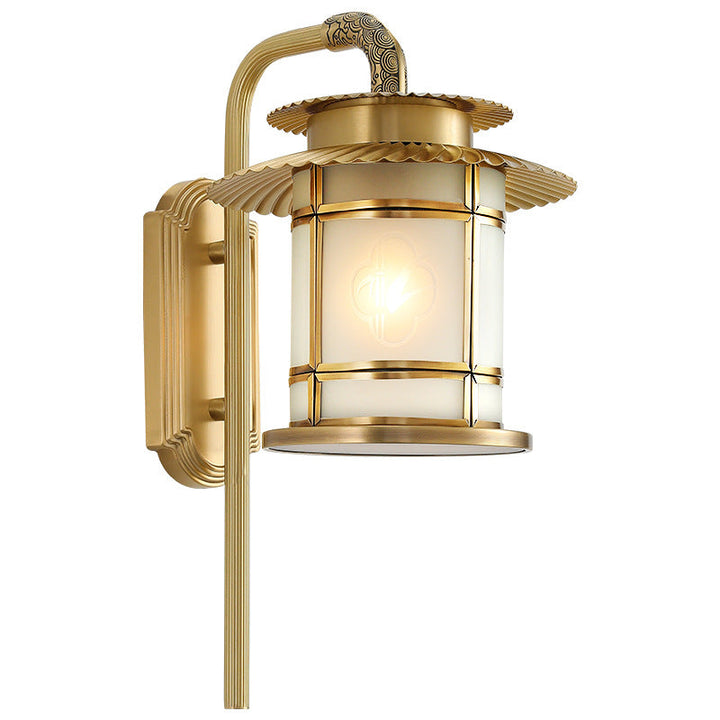 Traditionelle chinesische Kupferlaternen-Design 1-flammige Wandleuchte für den Flur 