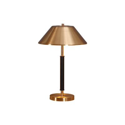 Lampe de table moderne de style mi-siècle en fer, tambour rond à 2 lumières pour étude 