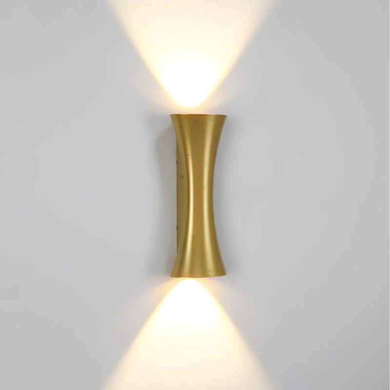 Lámpara de Aplique de Pared LED con Lente de Aluminio Iluminada Superior e Inferior Impermeable Moderna Minimalista Rectangular para Patio Exterior 