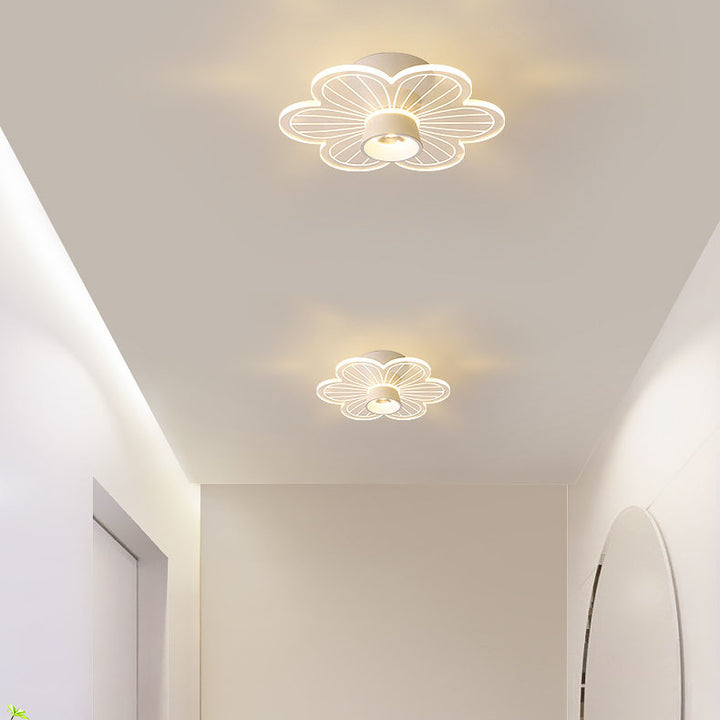 Moderne minimalistische runde Rose Blume Eisen Acryl LED Unterputz Deckenleuchte für Wohnzimmer 