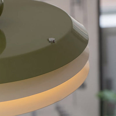 Zeitgenössische nordische runde dreifache Scheibe Eisen Acryl LED Pendelleuchte für Wohnzimmer 