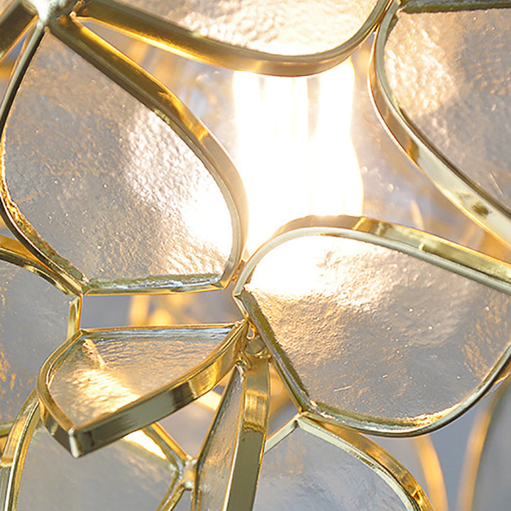 French Luxury Glass Gardenia Petal Ball 1-Light Pendant Light