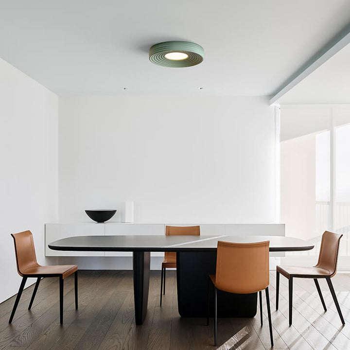 Contemporary Nordic Stripes Round Aluminum LED Flush Mount Ceiling Light For Living Room