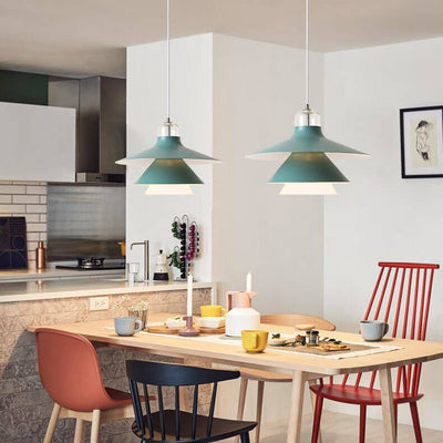 Nordic Minimalist Multi-Layer Cone Glass Hardware 1-Light Pendant Light