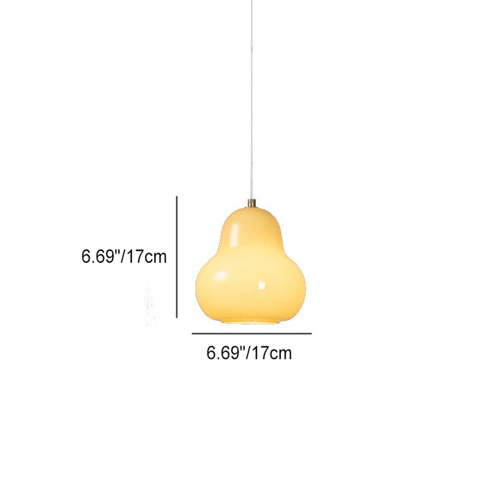 Traditional Vintage Glass Iron Gourd Design 1-Light Pendant Light for Living Room
