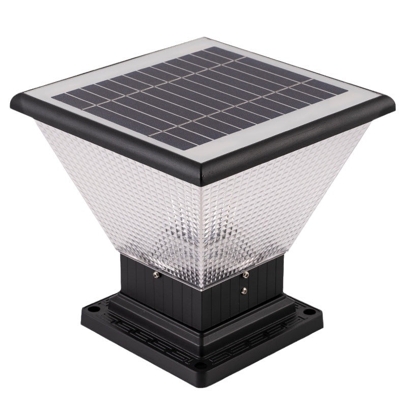 Moderne Einfachheit Solar Quadratisch Runde Aluminium Acryl LED Pfostenkopf Licht Für Garten 