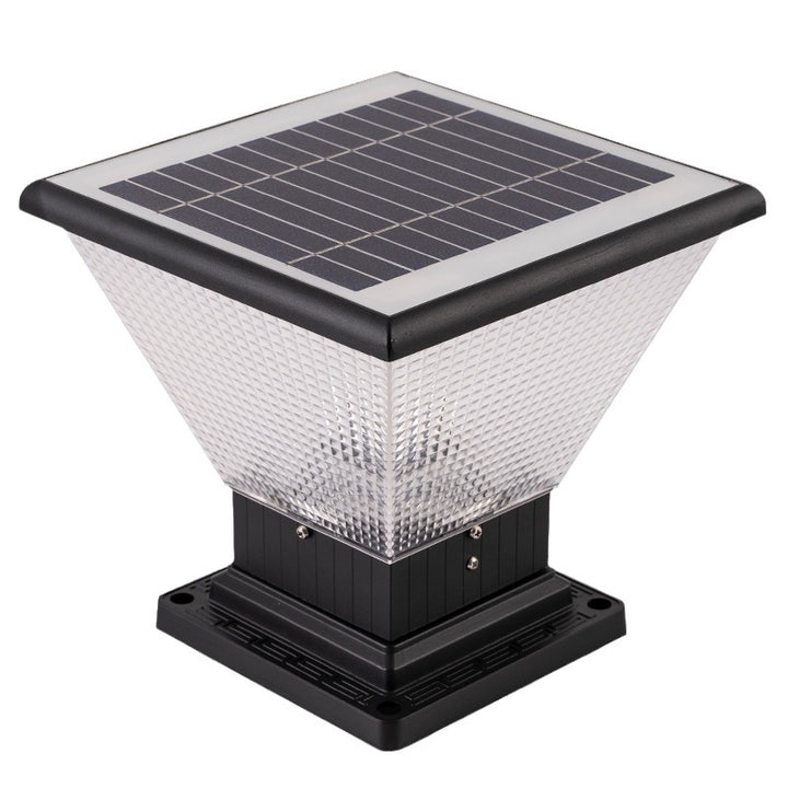 Moderne Einfachheit Solar Quadratisch Runde Aluminium Acryl LED Pfostenkopf Licht Für Garten 