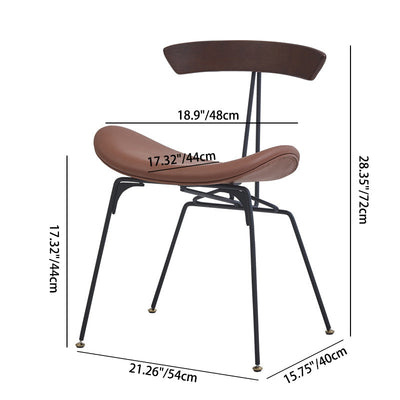 Chaise de salle à manger contemporaine en fourmi industrielle, bois, armature en cuir, tissu, éponge avec dossier pour salle à manger 