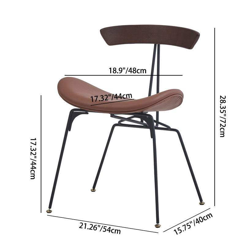 Chaise de salle à manger contemporaine en fourmi industrielle, bois, armature en cuir, tissu, éponge avec dossier pour salle à manger 