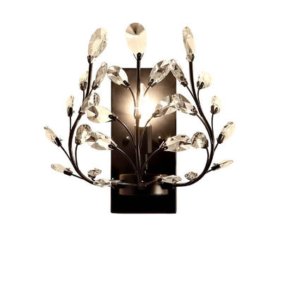 European Light Luxury Iron Candle Crystal Lamp Holder 1-Light Wall Sconce Lamp