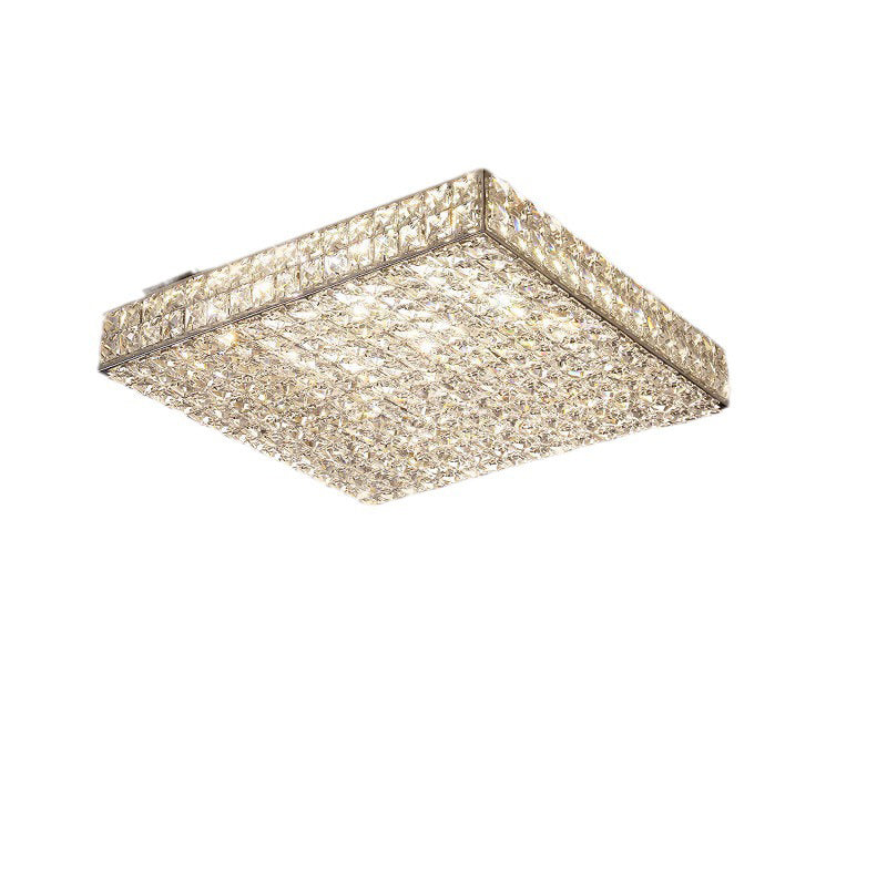 Moderne Luxus Edelstahl Kristall Quadrat Rechteckigen Würfel LED Unterputz Deckenleuchte Für Wohnzimmer 