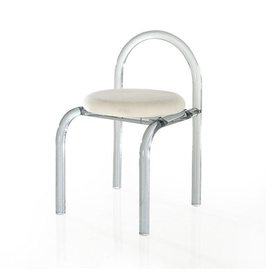 Dossier de chaise de salle à manger en velours acrylique nordique contemporain avec éponge ronde pour salle à manger 