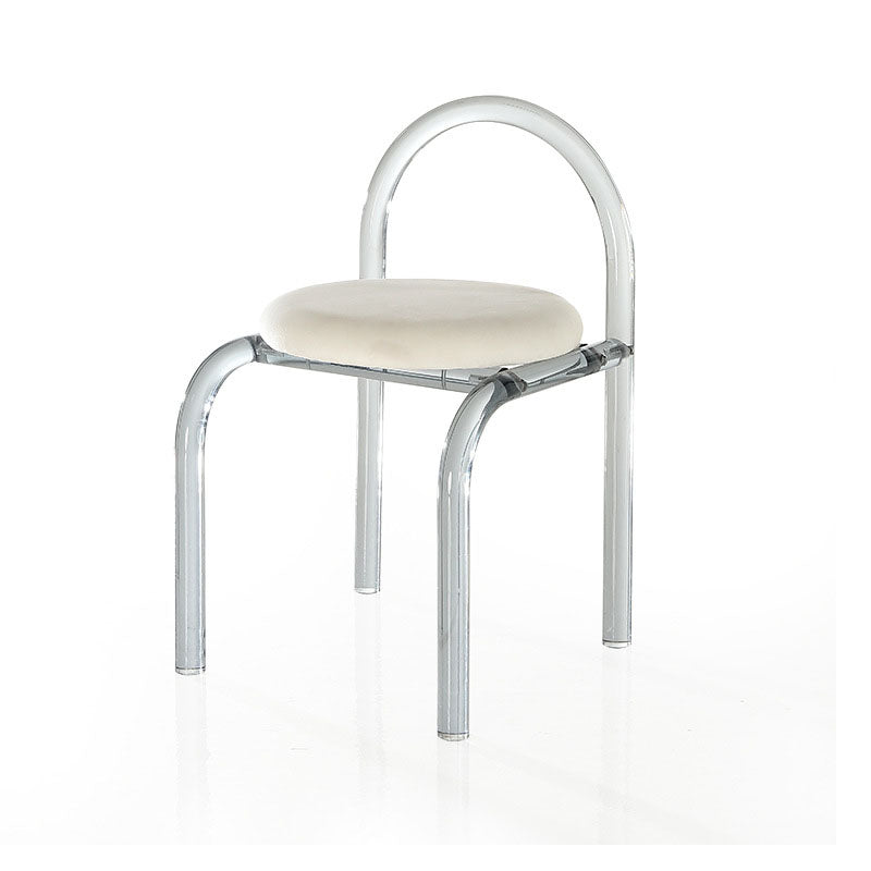 Dossier de chaise de salle à manger en velours acrylique nordique contemporain avec éponge ronde pour salle à manger 