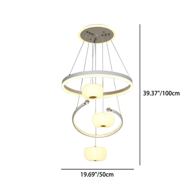 Chandelier LED en fer acrylique pour salon avec branche ronde minimaliste moderne et citrouille 