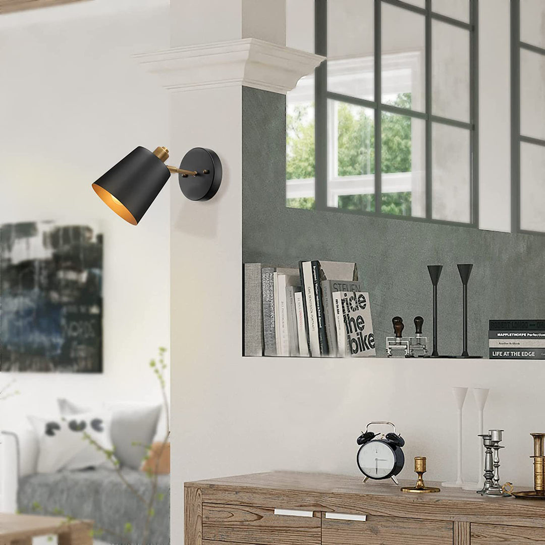 Zeitgenössische industrielle Zylinder Eisen 1-Licht Wandleuchte Lampe für Schlafzimmer 