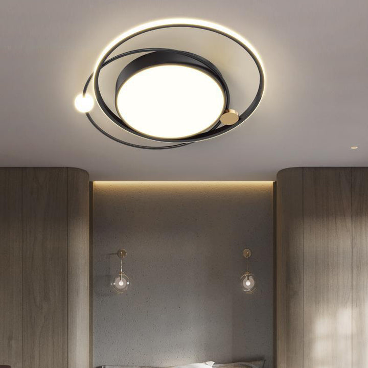 Moderne minimalistische runde Kreis Eisen Acryl LED Unterputz Deckenleuchte für Schlafzimmer 