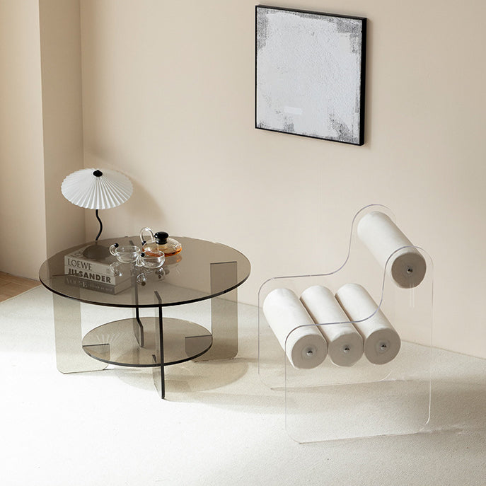 Cylindre créatif contemporain Chaise en tissu acrylique Dossier sans accoudoirs pour salon 