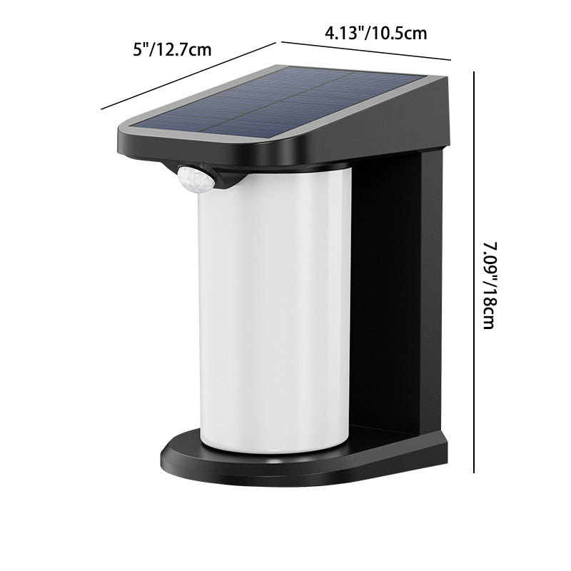 Applique Murale Extérieure LED Cylindre Solaire Étanche Minimaliste Moderne PC ABS Pour Jardin 
