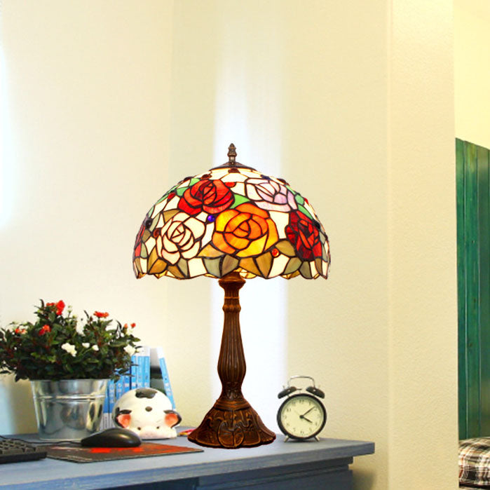 Lampe de table à une lumière Tiffany Creative Alloy quatre couleurs rose 