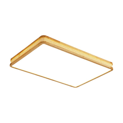 Luz de techo empotrada LED de madera acrílica cuadrada minimalista moderna para dormitorio 