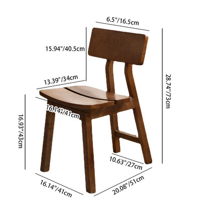 Chaise de salle à manger contemporaine en bois de frêne nordique avec dossier carré rectangulaire pour salle à manger 