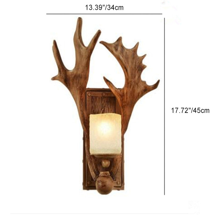Zeitgenössische skandinavische Geweih Zylinder Harz Glas 1-Licht Wandleuchte Lampe für Wohnzimmer 