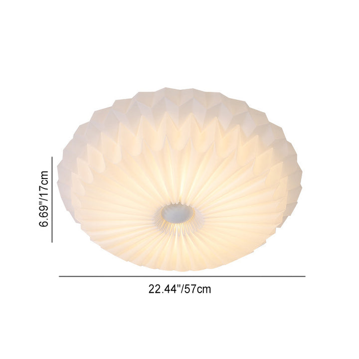 Moderne Einfachheit Metall Acryl Runde Plissee LED Unterputz Deckenleuchte für Schlafzimmer 