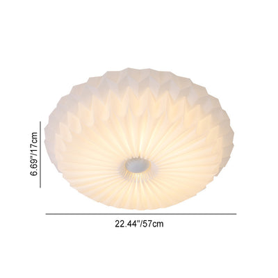 Luz de techo empotrada LED redonda de metal acrílico con pliegues de simplicidad moderna para dormitorio 