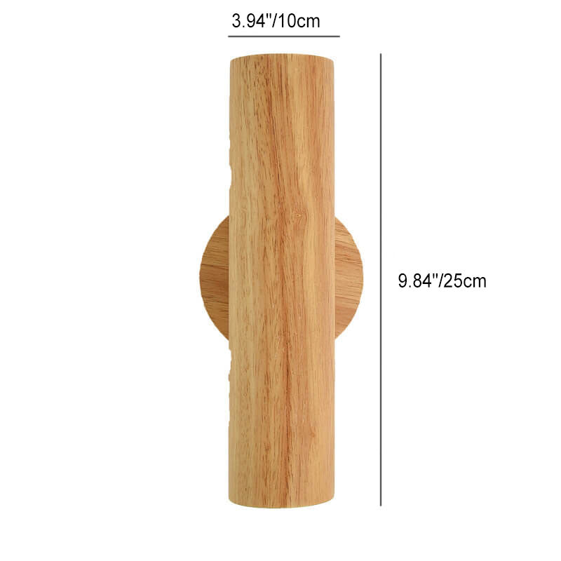 Applique murale LED à double tête en bois massif simple et moderne 