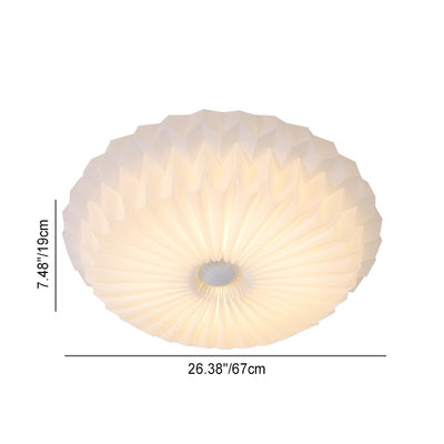 Luz de techo empotrada LED redonda de metal acrílico con pliegues de simplicidad moderna para dormitorio 