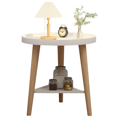 Table d'appoint ronde en bois PP PVC scandinave contemporaine 1/2 niveau pour salon 
