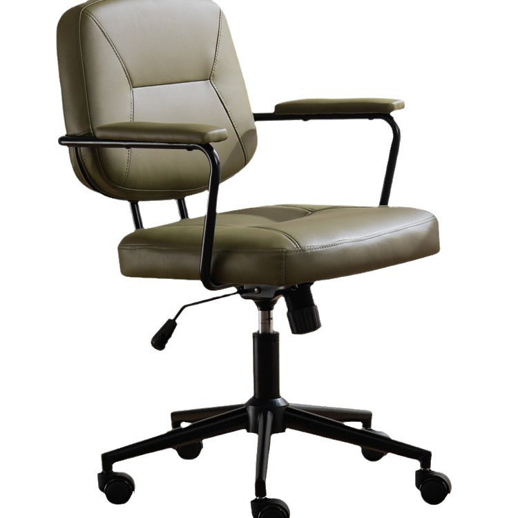 Zeitgenössischer skandinavischer Mikrofaser-Lederstoff Stahl Schwamm quadratischer Schreibtischstuhl Rückenlehne Armlehne verstellbar für das Home Office 
