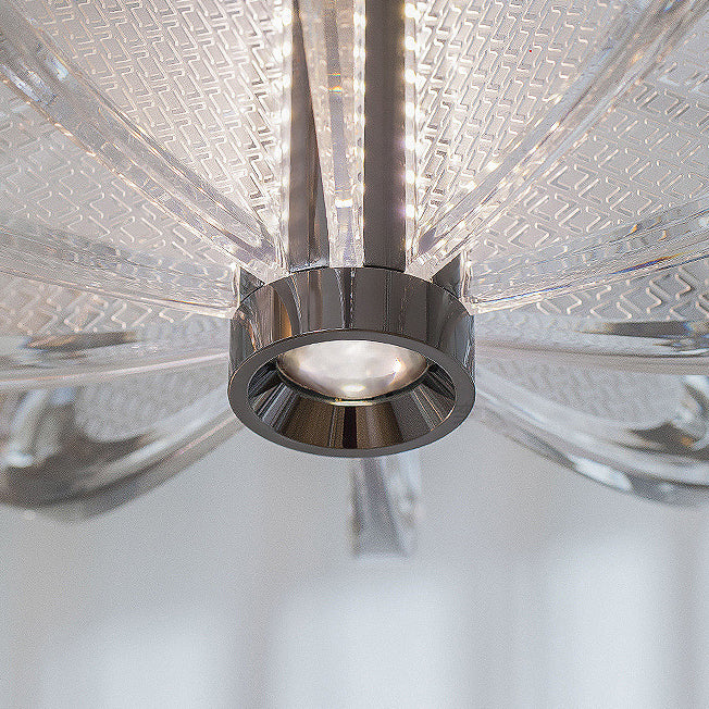 Moderna Minimalista Redonda Flor Pétalo Acero al Carbono Aluminio Acrílico LED Lámpara Colgante Para Dormitorio 
