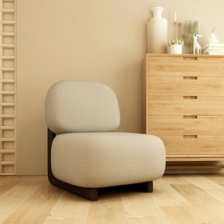 Contemporary Nordic Square Rectangular Fabric Pine Accent Chair Backrest For Living Room