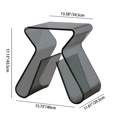 Table d'appoint en PMMA incurvé irrégulier de simplicité moderne pour chambre 