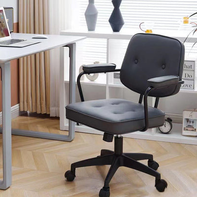 Zeitgenössischer skandinavischer Stoff Holz Schwamm SGS Stahl Nylon quadratischer Schreibtischstuhl Rückenlehne Armlehne verstellbar für Home Office 
