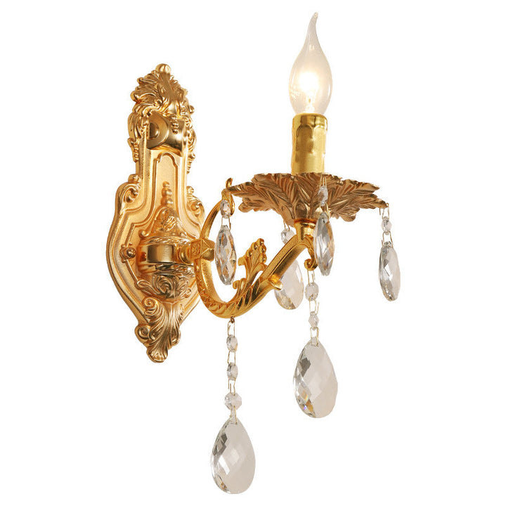 Applique Murale Traditionnelle Française en Zinc Doré Sculpté 1/2 Lumière Pour Salle à Manger 